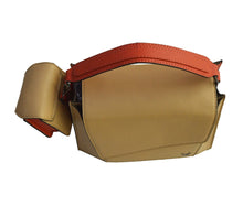 Load image into Gallery viewer, Over flap Cross Body Bag for women - Camel &amp; Red - Tailor Your Story
