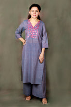 Load image into Gallery viewer, Blue Embroidered Kurta Set
