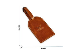 Load image into Gallery viewer, Genuine Leather Luggage Tag - Curved - Honey - Tailor Your Story
