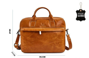 Laptop Leather Bag - Honey - Tailor Your Story