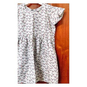 Bird Printed Summer Dress | Kids dresses for girls - White - Tailor Your Story