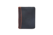 Load image into Gallery viewer, Leather Passport Holder - Black &amp; brandy - Tailor Your Story
