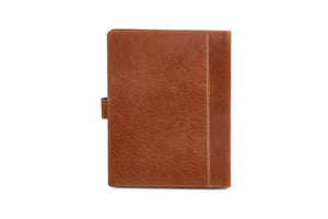 Leather Folder with button and flap-  Honey - Tailor Your Story