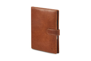 Leather Folder with button and flap-  Honey - Tailor Your Story