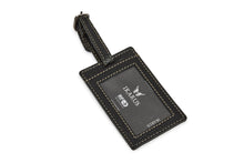Load image into Gallery viewer, Leather Luggage Tag - Black - Tailor Your Story
