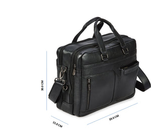 All purpose  Leather Travel Bag - Black - Tailor Your Story
