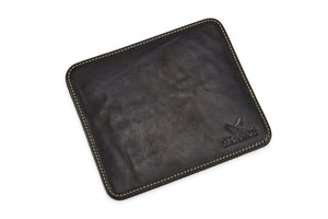 Mouse Pad -  Square - Pure Leather - Black - Tailor Your Story