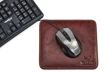 Load image into Gallery viewer, Mouse Pad -  Square - Pure Leather - Brandy - Tailor Your Story
