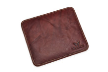 Load image into Gallery viewer, Mouse Pad -  Square - Pure Leather - Brandy - Tailor Your Story
