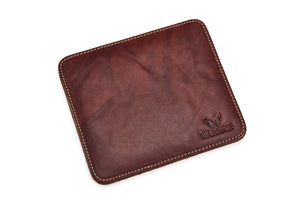 Mouse Pad -  Square - Pure Leather - Brandy - Tailor Your Story