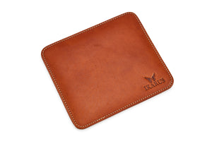 Mouse Pad -  Square - Pure Leather - Honey - Tailor Your Story