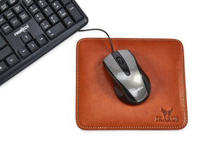 Mouse Pad -  Square - Pure Leather - Honey - Tailor Your Story