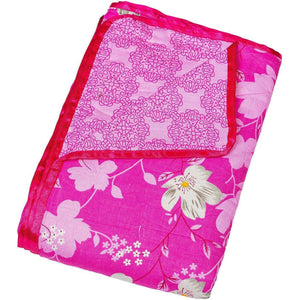 Hibiscus Floral Organic Cotton Single Dohar | Pink