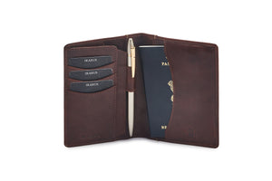 Passport Leather Holder - Brandy - Tailor Your Story