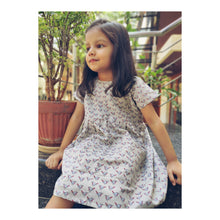 Load image into Gallery viewer, Bird Printed Summer Dress | Kids dresses for girls - White - Tailor Your Story
