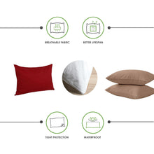 Load image into Gallery viewer, Waterproof Pillow Protector Covers |Maroon
