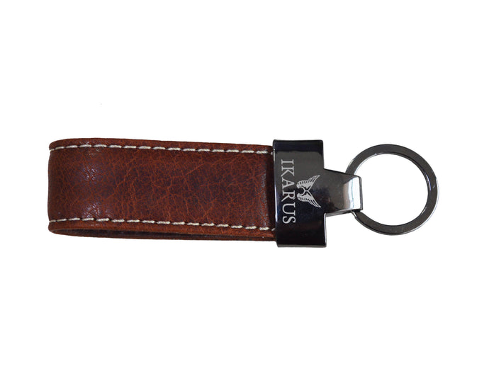 Single Ring Leather Key Chain - Brandy - Tailor Your Story