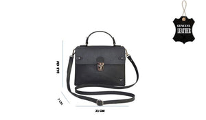 Over flap Cross Body Sling Bag - Black - Tailor Your Story