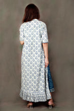 Load image into Gallery viewer, Indigo Slip Dress With Duster Shrug | Block Print
