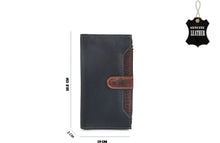 Load image into Gallery viewer, Vertical Wallet with flap - Black &amp; Brandy - Tailor Your Story
