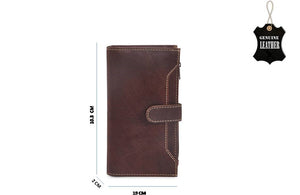 Vertical Wallet with flap -Brandy - Tailor Your Story