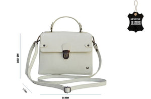 Over flap Cross Body Sling Bag - White - Tailor Your Story
